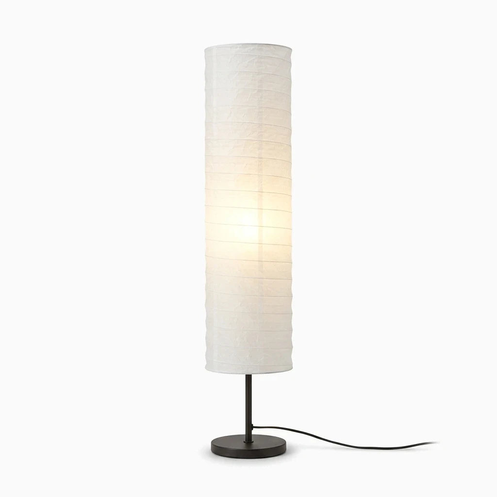 Luminaire abat jour avec texture papier brut, installation facile sur armature existante pour salon ou chambre