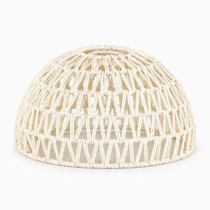 Abat-jour lustre tressé transformant une suspension nue en élément de décoration