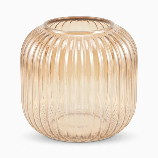 Abat jour cylindrique en verre teinté ambre avec motifs en relief pour lustre E26 E27