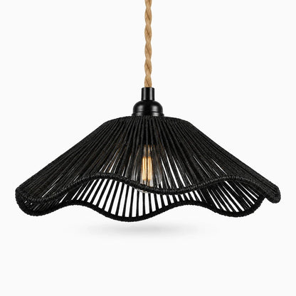 Cache-ampoule cylindrique en corde naturelle noir ou jaune, accessoire décoratif pour lustre