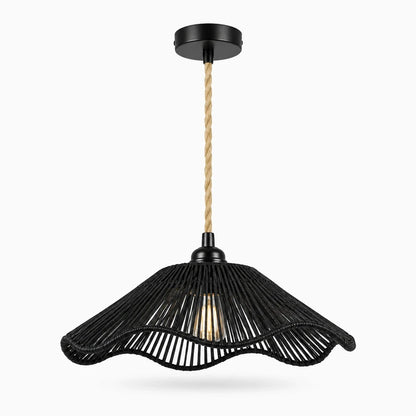 Abat jour plafonnier avec matière texturée et finition rustique, installation simple sur luminaire existant