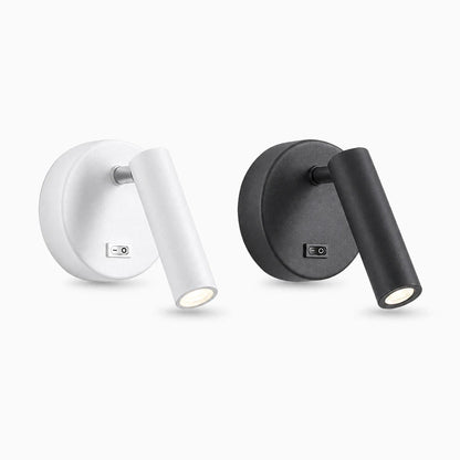 Applique murale noire avec interrupteur intégré et diffusion LED directionnelle