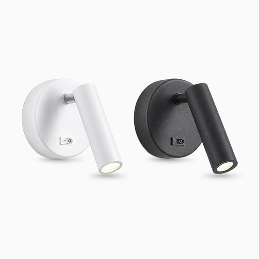 Applique murale noire avec interrupteur intégré et diffusion LED directionnelle