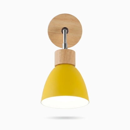 Applique murale compacte couleur bleu, douille E27, format arrondi minimaliste pour couloir ou chambre