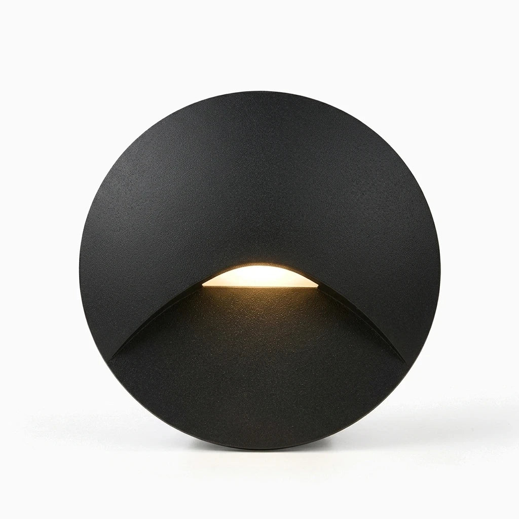 Applique murale carrée encastrée pour escalier, finition affleurante en noir mat, éclairage LED discret