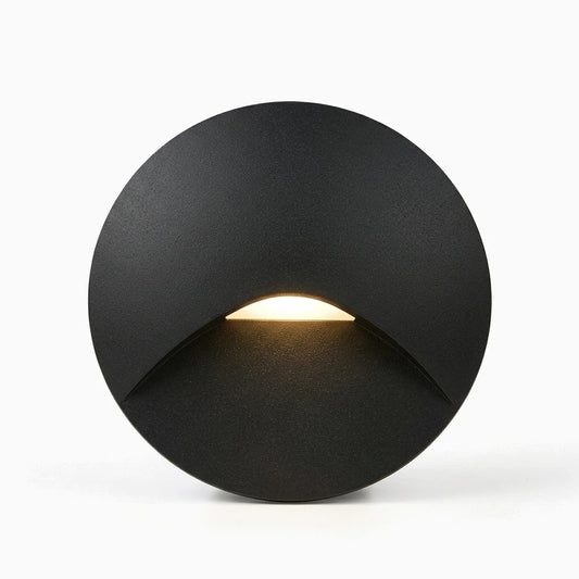 Applique murale carrée encastrée pour escalier, finition affleurante en noir mat, éclairage LED discret
