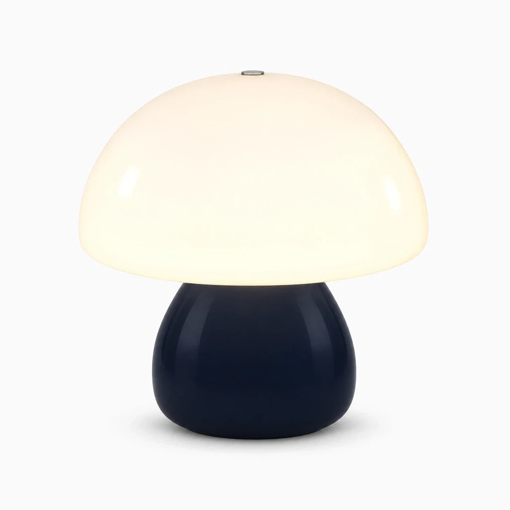 Petite lampe tactile en forme de champignon, teinte rose douce, idéale pour bureau ou chambre