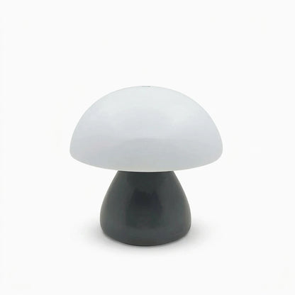 Veilleuse champignon rose avec lumière chaude, design arrondi décoratif sans fil