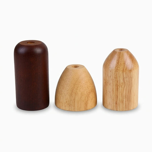 Support de lampe en bois avec douille luminaire E27, design épuré compatible avec intérieurs modernes