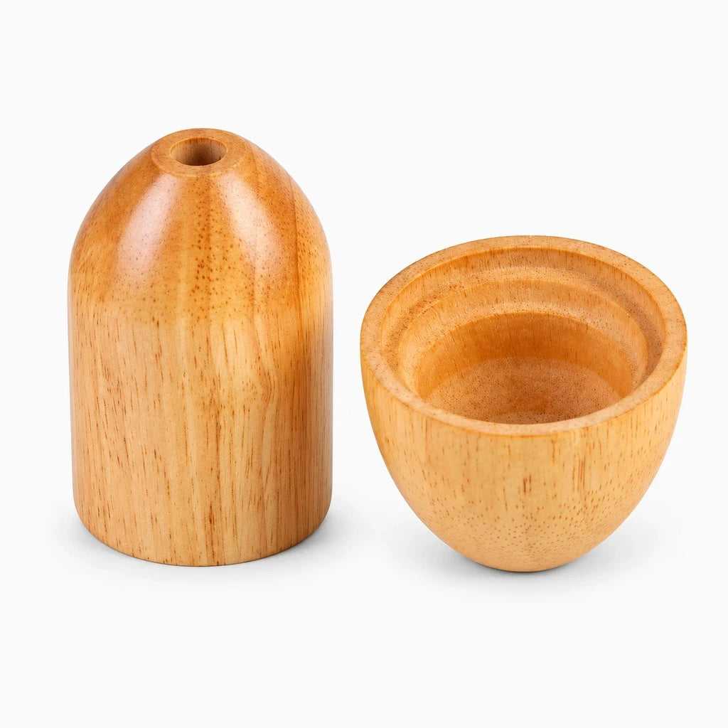 Accessoire luminaire douille en bois naturel, installation simple pour renouveler vos points lumineux