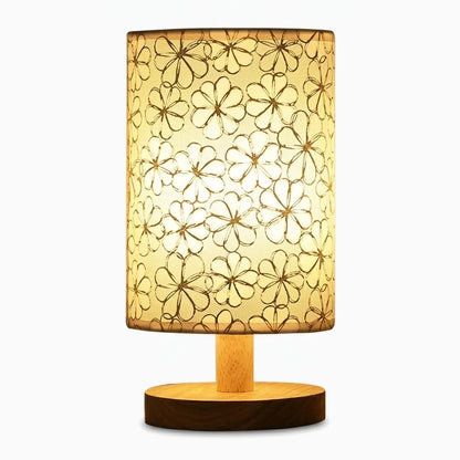 Lampe bois à poser dotée d'un port USB pour alimentation sans fil encombrant