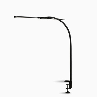 Lampe architecte compacte noire avec bras orientable et commandes de contrôle lumineux