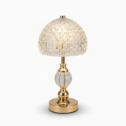 Luminaire cristal silhouette épurée pour bureau ou salon, teintes de lumière adaptées à la journée
