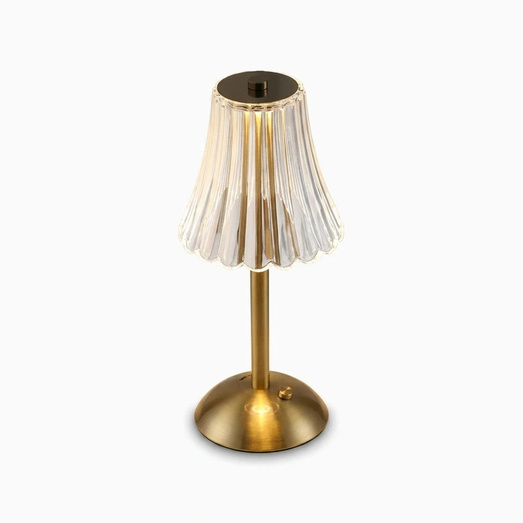 Lampes de bureau vintage en cristal, design rétro avec diffusion de lumière chaude sur console