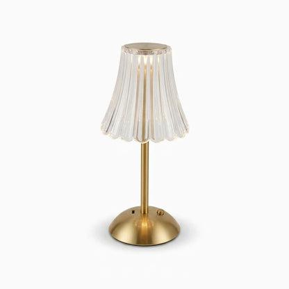 Lampe bureau vintage à recharge sans fil, silhouette facettée et finition blanche pour ambiance chaleureuse