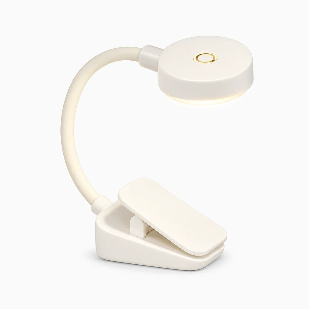 Lampe de chevet à pile avec clip de fixation sur table de nuit, trois intensités lumineuses ajustables