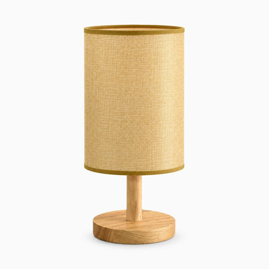 Lampe de chevet ado à abat-jour jaune diffusant une lumière douce sur table de nuit