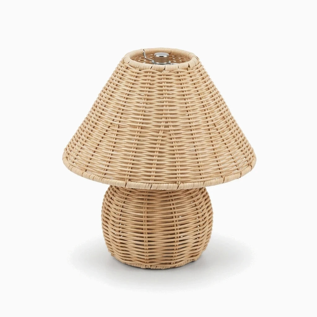 Lampe de chevet bambou dotée d'un port USB intégré et de trois modes d'éclairage ajustables