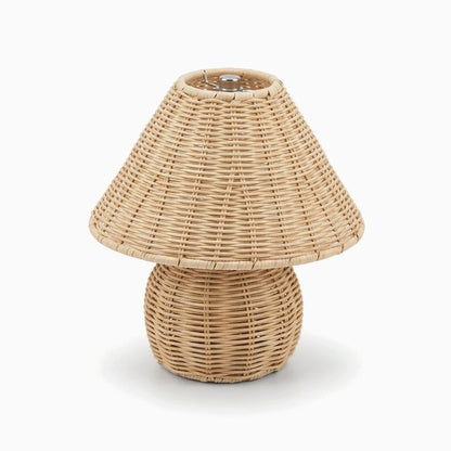 Lampe de chevet bambou dotée d'un port USB intégré et de trois modes d'éclairage ajustables