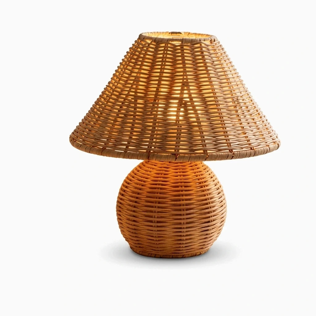 Lampes de chevet bambou créant une ambiance chaleureuse dans un espace de travail ou de lecture