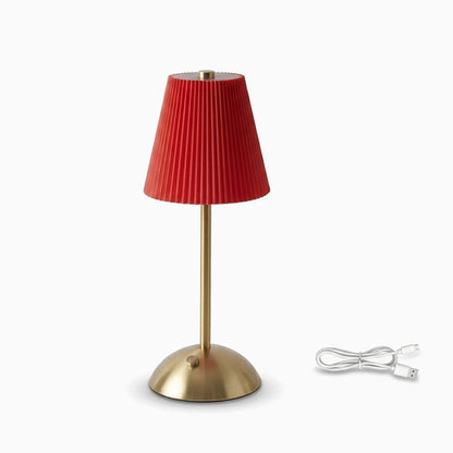 Lampe de chevet portable sans fil disponible en bleu, gris et rouge avec port de charge USB