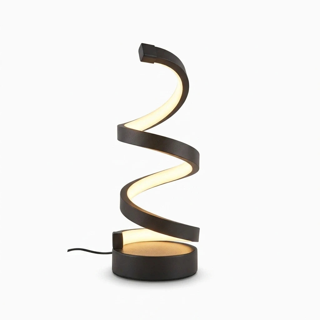 Lampes de table design blanc épuré, forme sculptée, ambiance minimale