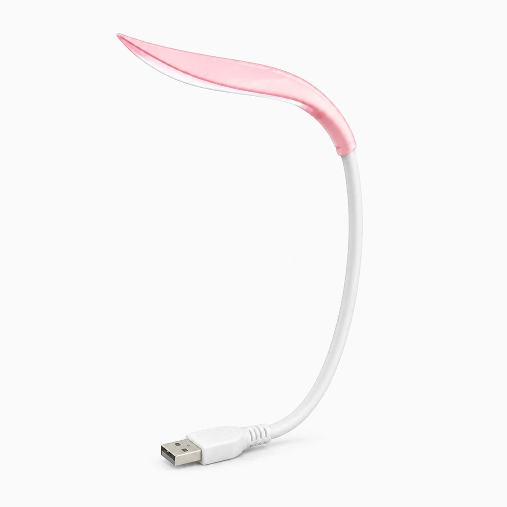 Lampe pliable compacte en rose, rechargeable par USB pour bureau ou table de chevet