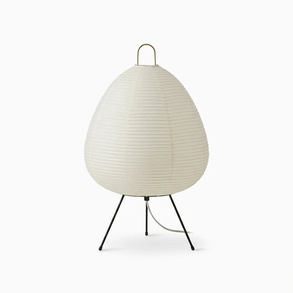 Lampe papier japonaise aux trois teintes modulables créant une ambiance apaisante dans une chambre