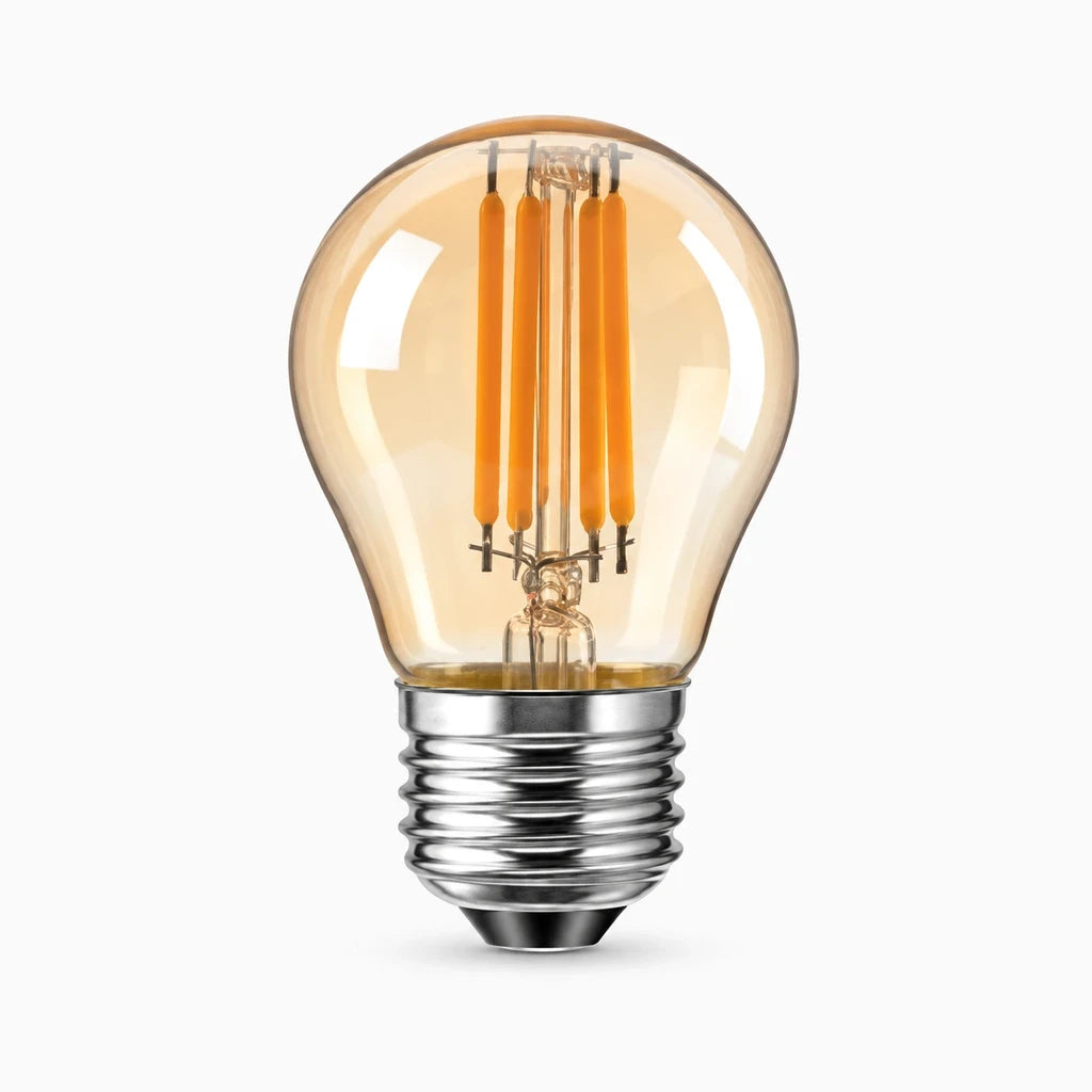 Ampoule led rétro à filament décoratif et teinte chaude 2700K, consommation 4W économe