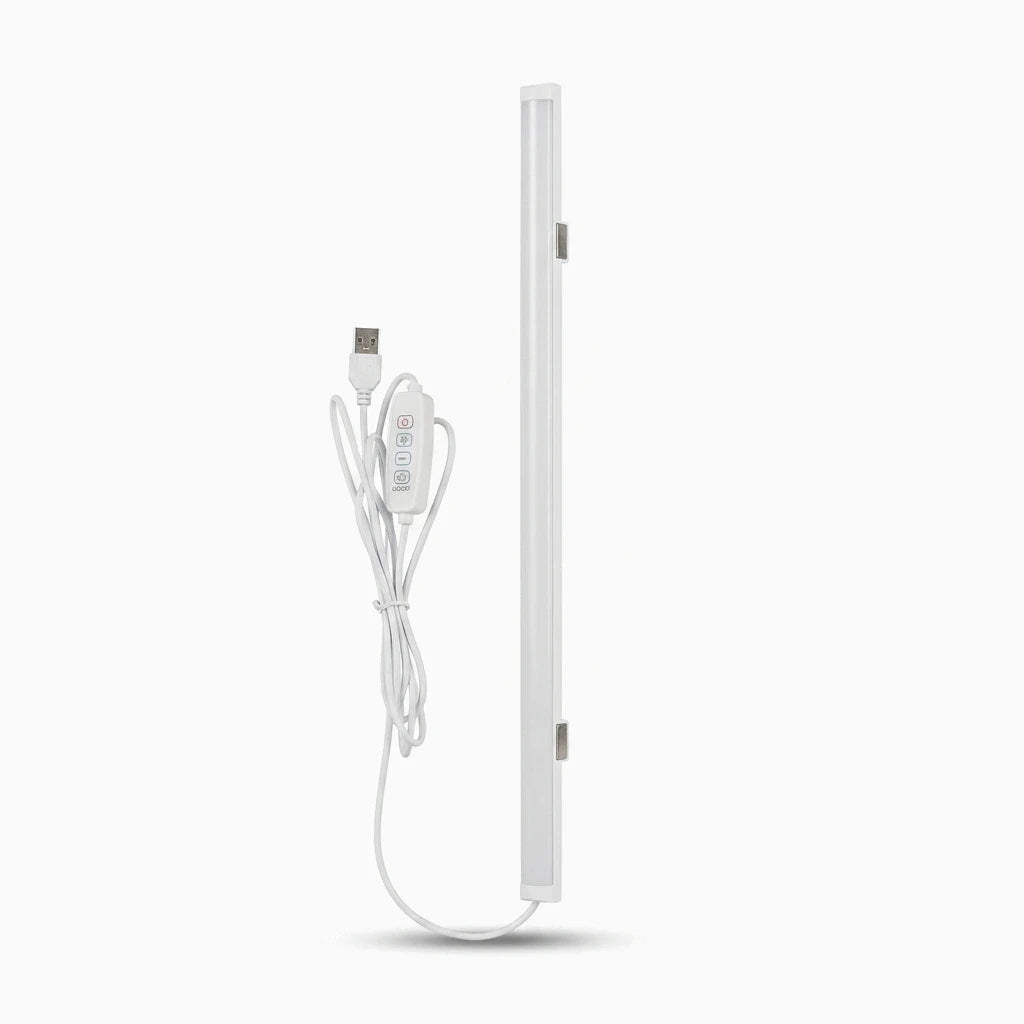 Lampe tube USB compacte avec bande magnétique et ventouse, format 40 cm pour bureau ou chevet