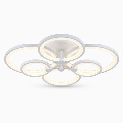 Plafonnier rond blanc brillant à LED réglable pour chambre, salon ou salle à manger