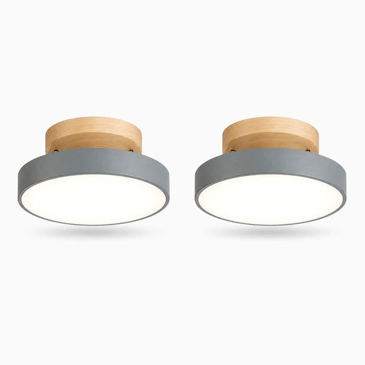 Plafonnier entrée rond compact fixé au plafond, diffusant lumière douce homogène