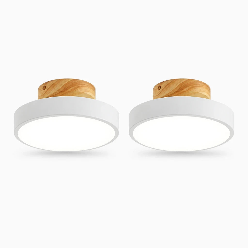 Plafonnier circulaire discret pour couloir ou hall, trois teintes lumière 3000K 6000K