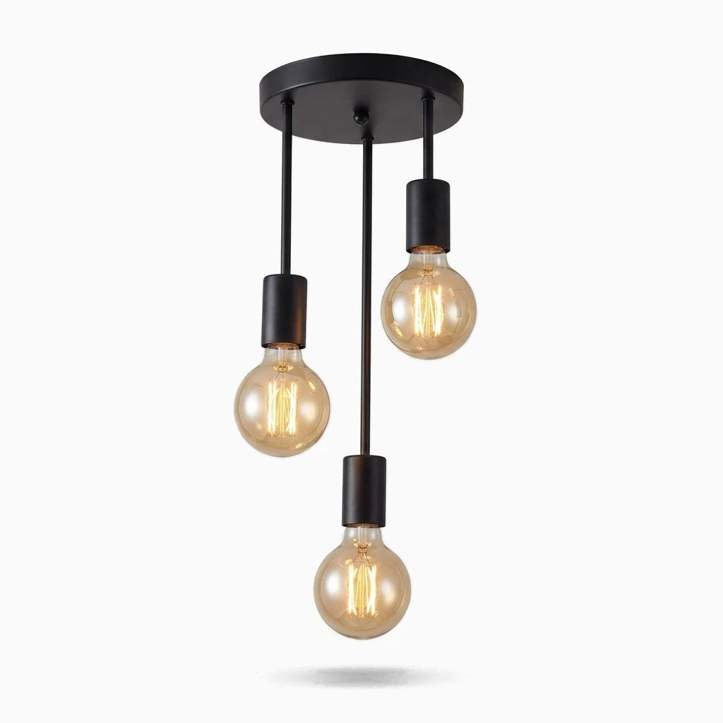 Plafonnier aux lignes épurées avec douille E27, design minimaliste adapté au plafond