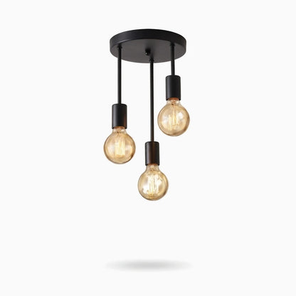 Plafonnier style industriel silhouette rétro, compatible ampoule standard E27
