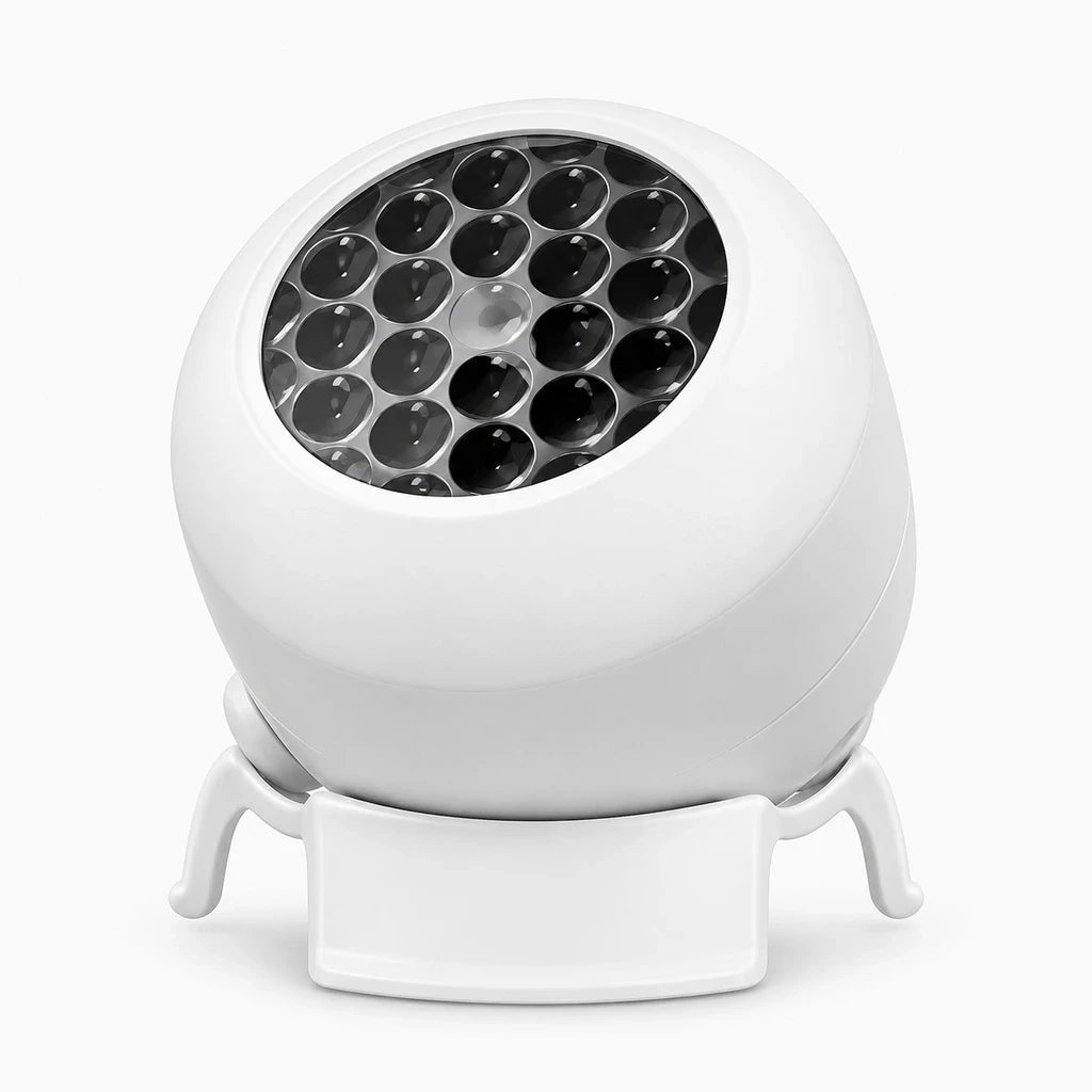 Lampe d'ambiance animaux USB projetant faisceaux lumineux bleus et verts en rotation 360°
