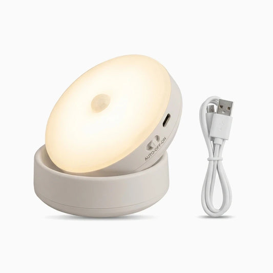 Veilleuse rechargeable USB compacte avec capteur de mouvement, lumière chaude et froide ajustables